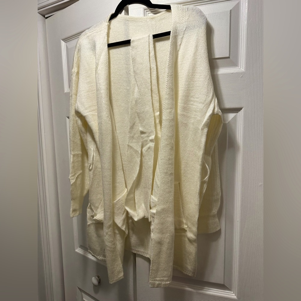 Cream color cardigan with sash/belt